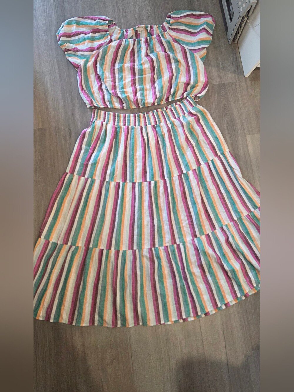 Striped Two-Piece Set Size 2X Ava & Viv